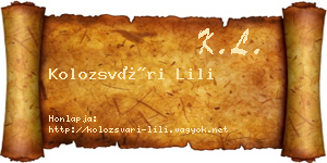 Kolozsvári Lili névjegykártya