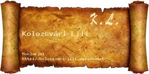 Kolozsvári Lili névjegykártya