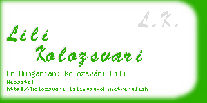 lili kolozsvari business card