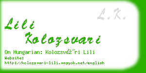 lili kolozsvari business card